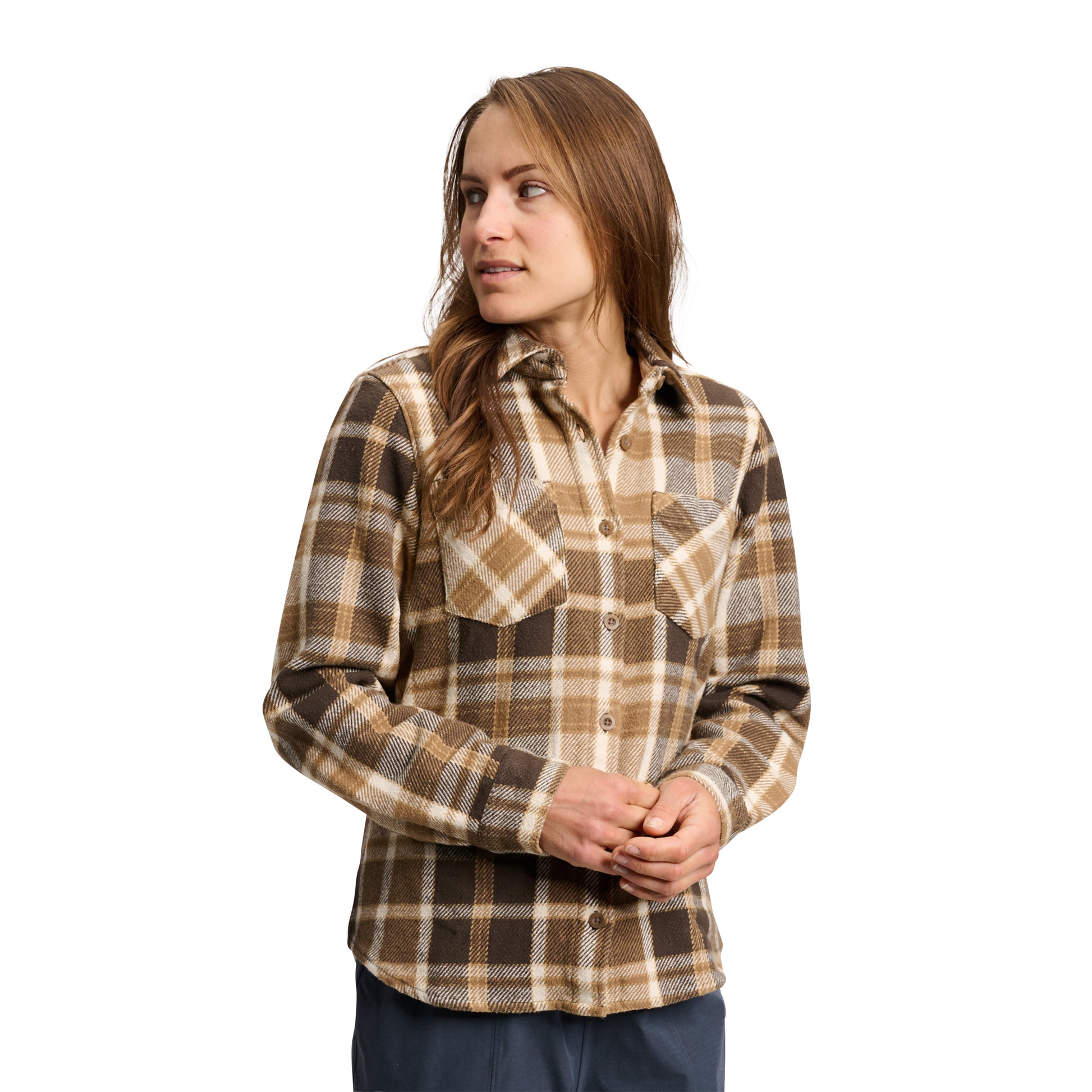 Bark Brown-Off White Plaid