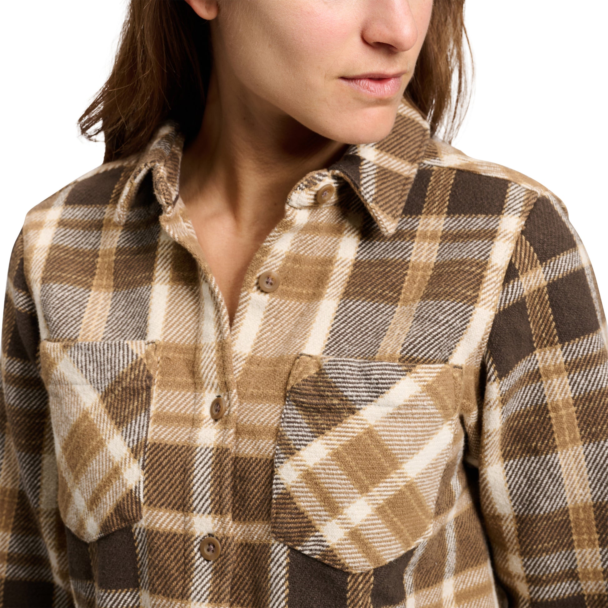 Bark Brown-Off White Plaid