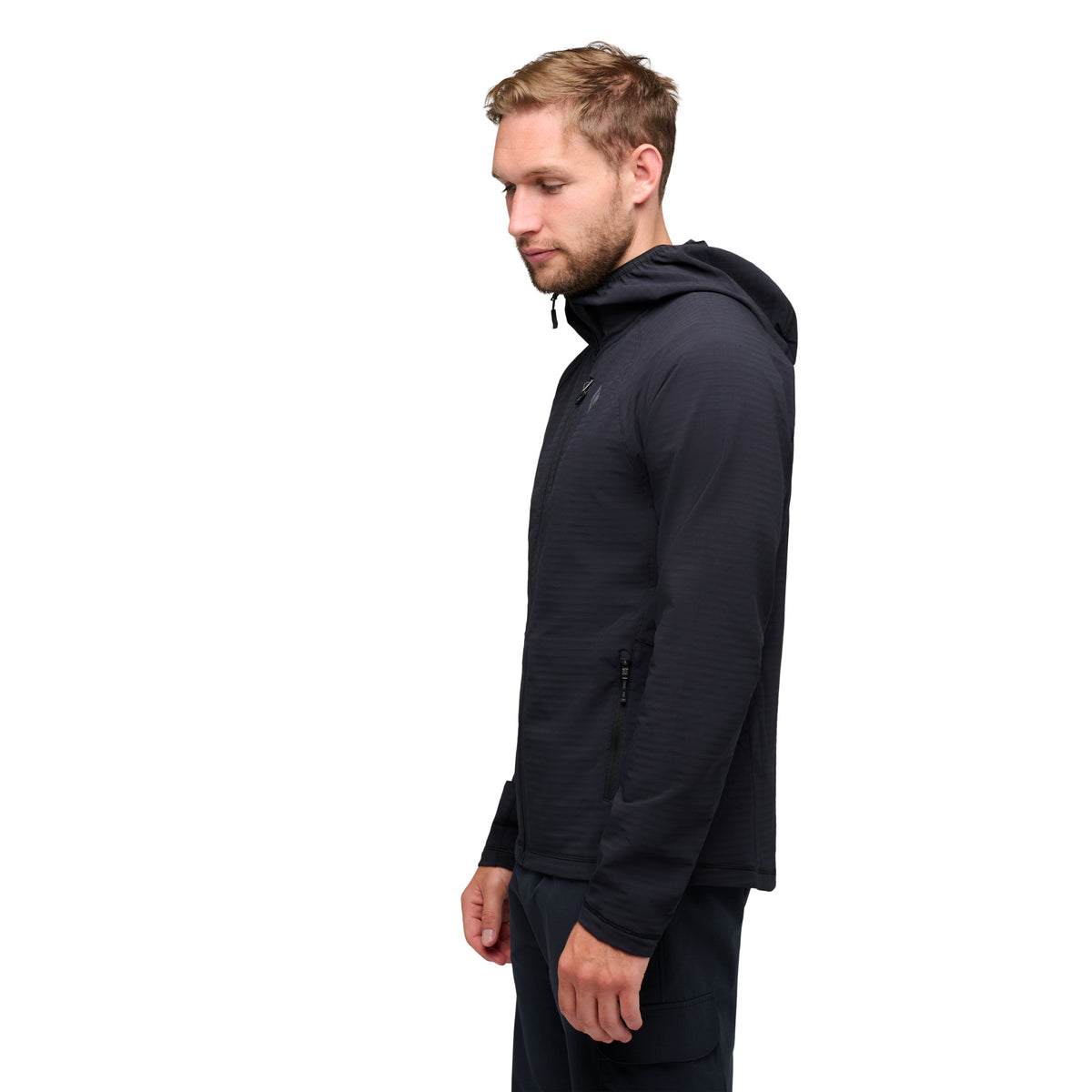 Black ~ Model is 5' 11" | Chest 40.5" | Waist 32" | Size Medium/32