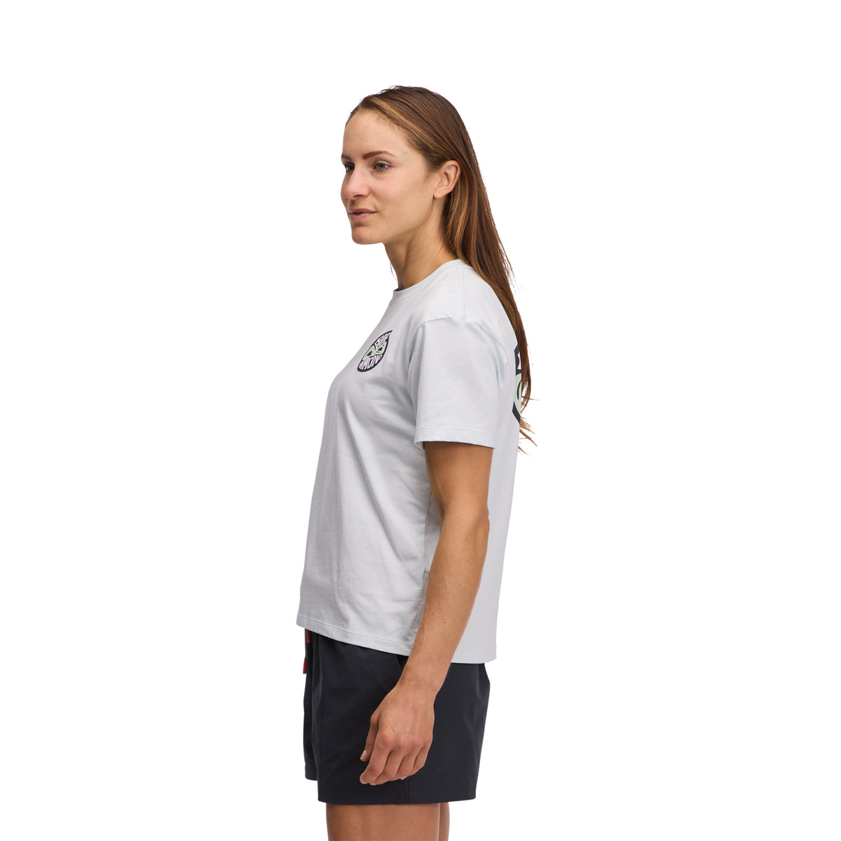Belay Blue ~ Model is 5' 8" | Chest 34" | Waist 28" | Size Small/6