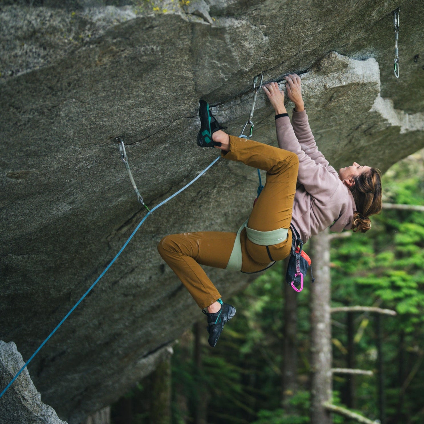 BD athlete Collete McInerney on a climb in Squamish.